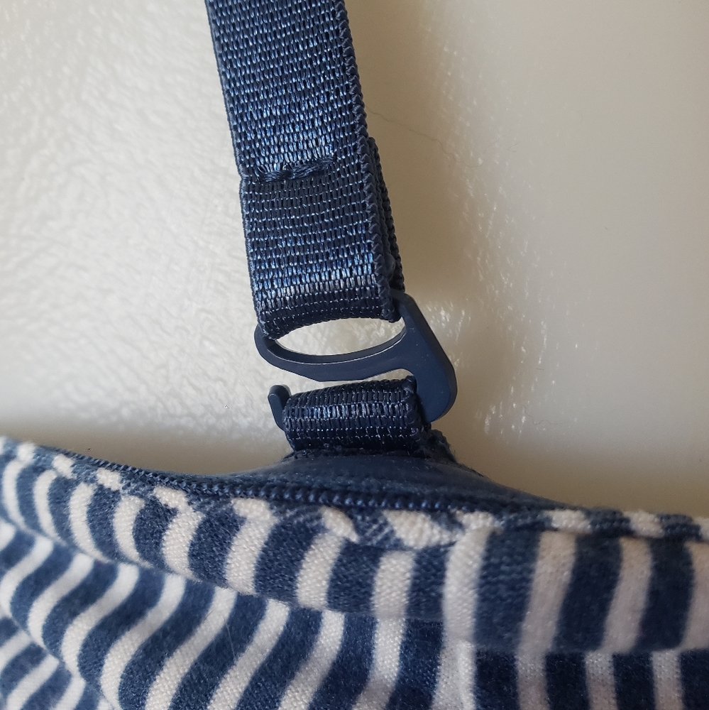 Blue Striped Floral Dress with Removable Straps - Picture 3 of 16